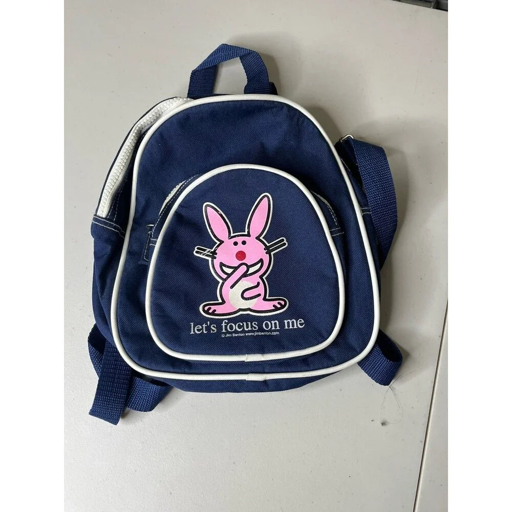 Jim Benton Happy Bunny Y2K Mini Backpack “I Know How You Feel I Just Don’t Care”